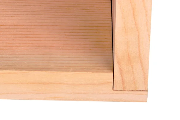 Close Duas Placas Que Formam Rabbet Woodworking Conjunto Abatimento Isolado — Fotografia de Stock