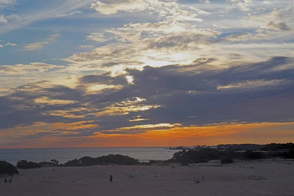 Sunset Albemarle Sound Como Visto Por Pessoas Não Identificáveis Jockeys — Fotografia de Stock