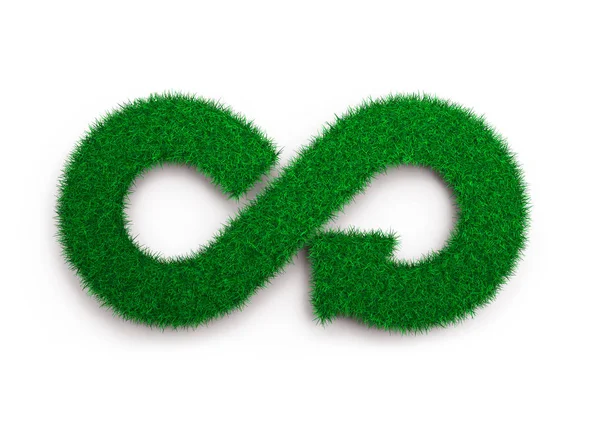 Eco Conceito Economia Circular Grama Verde Forma Seta Símbolo Reciclagem — Fotografia de Stock