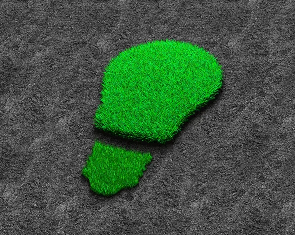 Πράσινο Γρασίδι Σχήμα Λάμπας Φωτός Ξηρό Χώμα Γκρίζο Φόντο Έννοια — Φωτογραφία Αρχείου