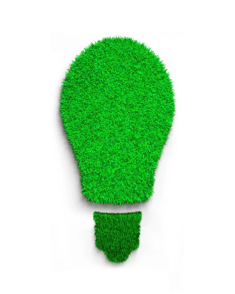 Lampadina Verde Isolata Fondo Bianco Concetto Eco Energia Rinnovabile Illustrazione — Foto Stock