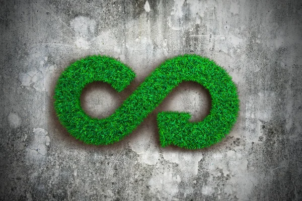 Eco Concetto Economia Circolare Erba Verde Sotto Forma Freccia Simbolo — Foto Stock