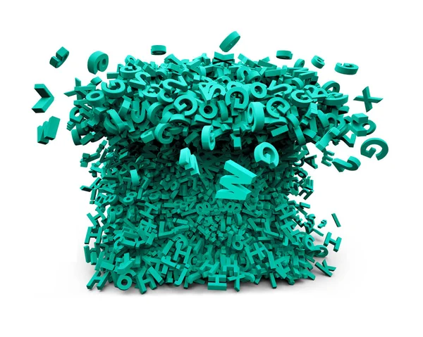 Concetto di big data. Enormi personaggi verdi formarono onde. Illustr 3D — Foto Stock