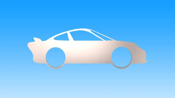 Лист металла в форме спортивного автомобиля. 3D иллюстрация — стоковое фото