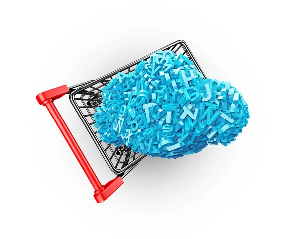 Big Data. blaue Schriftzeichen im Warenkorb. 3D-Illustrationen — Stockfoto