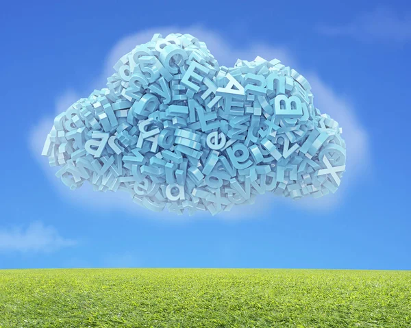 Big data. Blue characters in cloud shape. — Stock Photo, Image