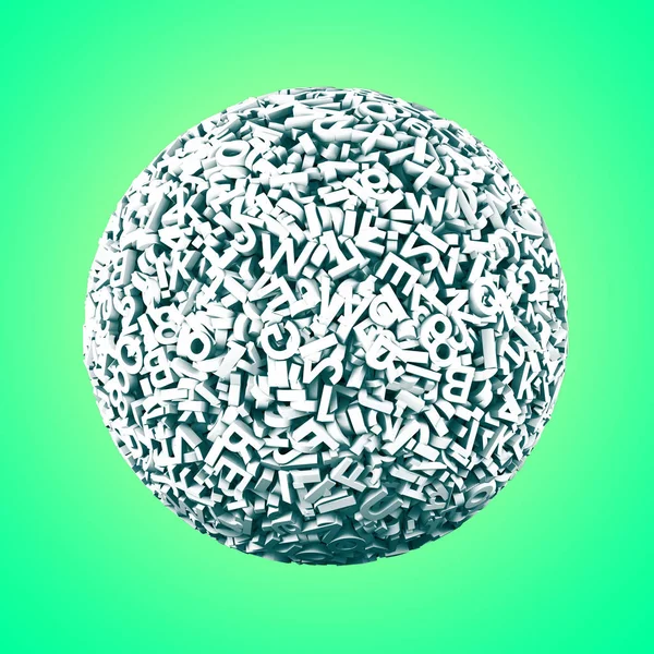 Big Data Ball, Globus im All. 3D-Illustration. — Stockfoto