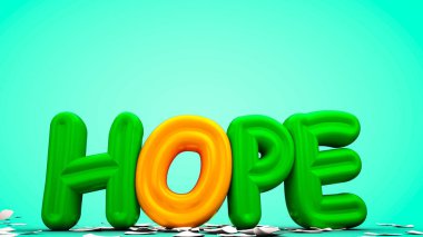 Yumurta bölme durgunluğu umut kelime, 3D render dışarı hatching.