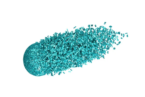 Big Data kulki formowania w kształcie meteorów. ilustracja 3D. — Zdjęcie stockowe