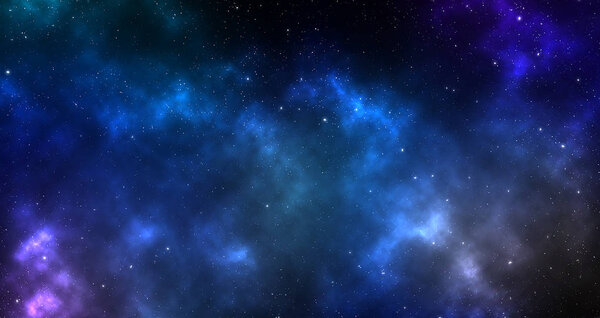 The galaxy with stars and space dust in the universe, night sky background, illustration.
