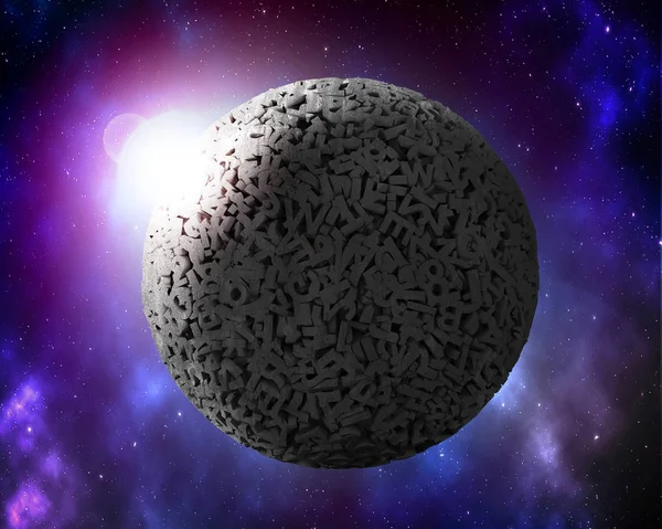 Big Data piłkę, kula w kosmosie. ilustracja 3D. — Zdjęcie stockowe