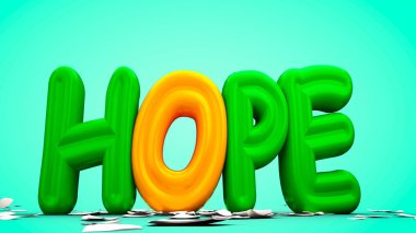 Yumurta bölme durgunluğu umut kelime, 3D render dışarı hatching.