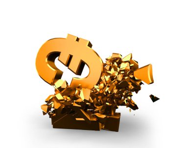 Brexit, pound vs Euro, altın para sembolü mücadele, 3D Illu