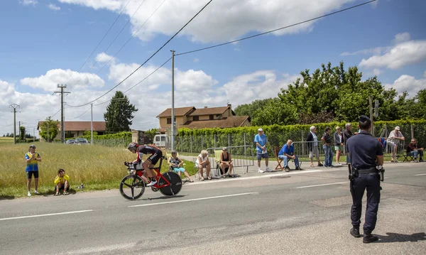 Bourgoin Jallieu França Maio 2017 Ciclista Suíça Kilian Frankiny Bmc — Fotografia de Stock