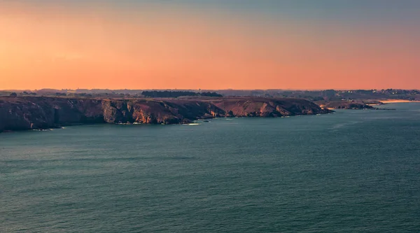 Nascer Sol Costa Armadura Bretanha Perto Cap Frehel Norte França — Fotografia de Stock