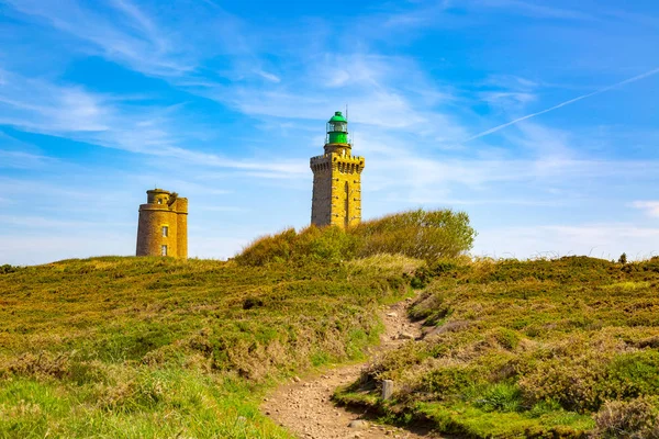 Caminho Pedestre Que Leva Farol Cap Frehel Costa Armadura Bretanha — Fotografia de Stock