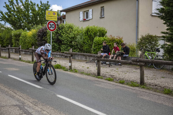 シャモニー モンブラン フランス 2017 フランスの自転車チーム Ag2R ラモンディアルのクリテリウム ドフィネ 2017 時間試用段階 — ストック写真