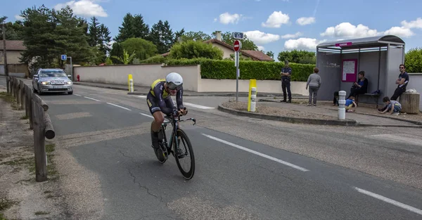 Bourgoin Jallieu Franciaország Május 2017 Olasz Kerékpáros Enrico Battaglin Csapat — Stock Fotó