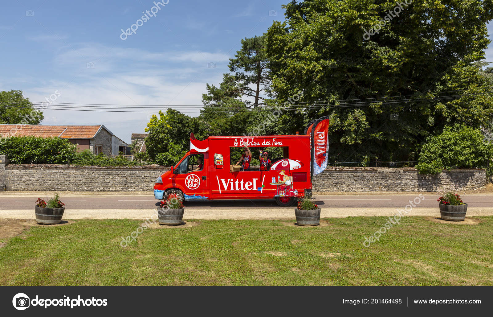 Magny Fouchard France July 2017 Vittel Truck Passes French Village Stock Editorial Photo C Razvanphoto 201464498