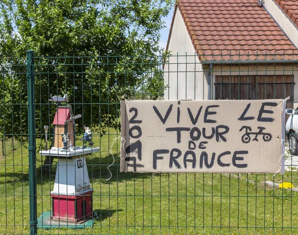 Magny Fouchard France Juillet 2017 Écrit Main Vive Tour France — Photo