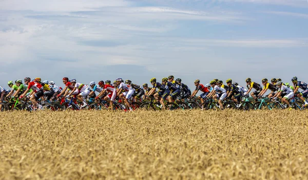 Francie Vendeuvre Sur Barse Července 2017 Peloton Procházející Kraje Pšeničných — Stock fotografie