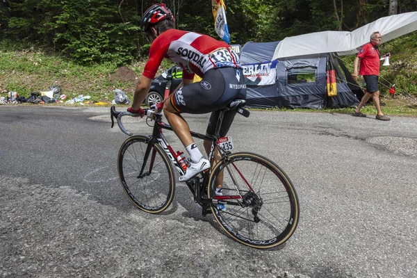 2017年7月9日 法国骑自行车者托尼 Gallopin Belisol 团队攀登的道路上的9巡回赛法国2017 — 图库照片