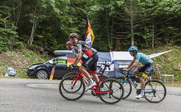 Mont Chatta Frankrike Juli 2017 Tre Cyklister Alessandro Marchi Amal — Stockfoto