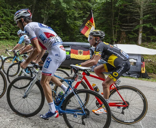 Mont Chat Frankrijk Juli 2017 Franse Wielrenner Thibaut Pinot Van — Stockfoto