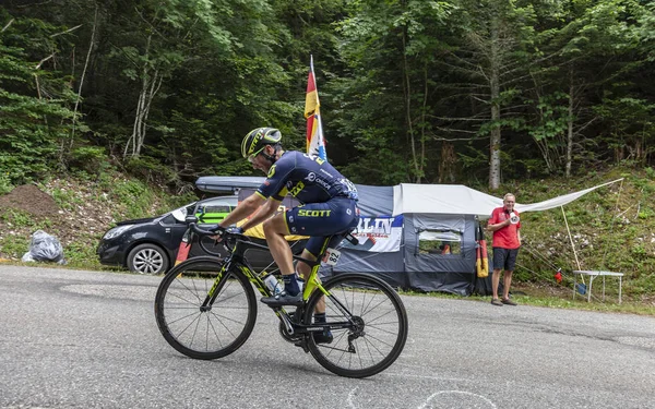 Mont Chat Franciaország 2017 Július Svájci Kerékpárosok Michael Albasini Csapat — Stock Fotó