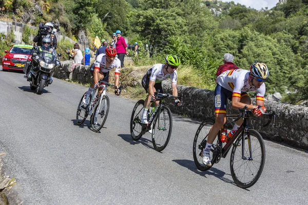 Pont Montvert Sud Mont Lozere Ranska Heinäkuuta 2018 Katkaiseva Tie — kuvapankkivalokuva