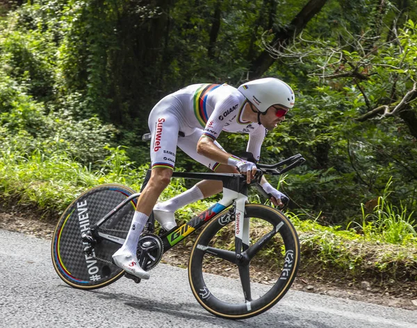 Espelette France Juli 2018 Der Holländische Radrennfahrer Tom Dumoulin Vom — Stockfoto