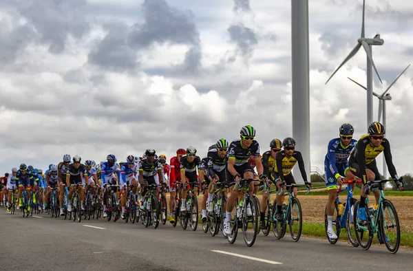 Gault Saint Denis France October 2017 Peloton Riding Road Plain — Stock Photo, Image