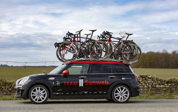 Fains Folie France March 2018 Technical Car Team Sunweb Driving — Stock Photo, Image