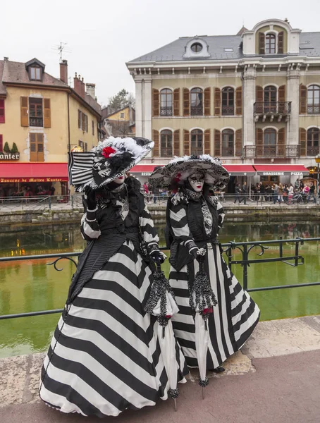 Annecy Francie Března 2014 Portrét Maskované Osoby Pózuje Annecy Francie — Stock fotografie