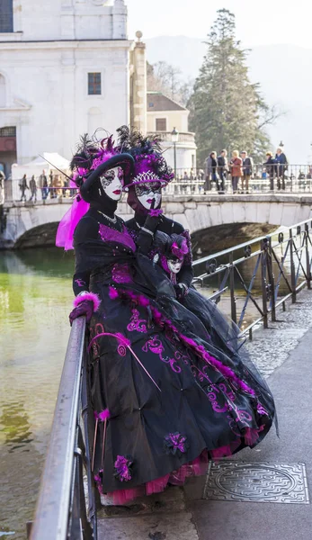 Annecy França Março 2014 Retrato Uma Pessoa Disfarçada Posando Annecy — Fotografia de Stock