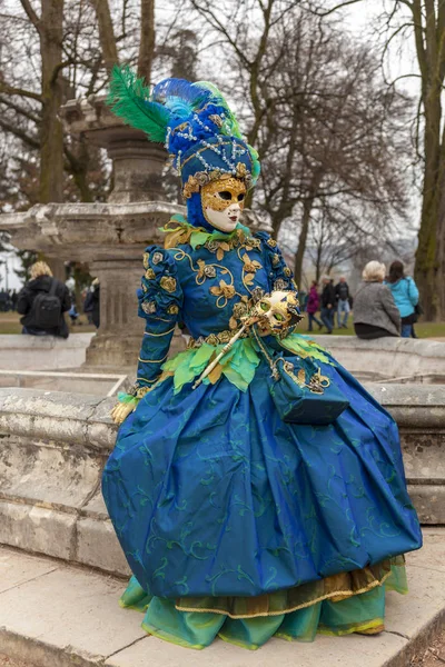 Annecy France March 2014 Portrait Disguised Person Posing Annecy France — Stock Photo, Image