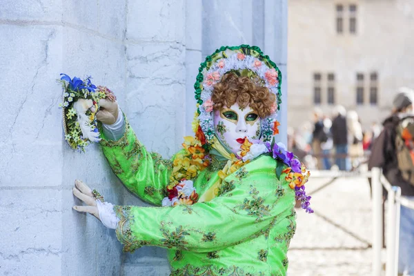 Annecy France March 2014 Portrait Disguised Person Posing Annecy France — Stock Photo, Image