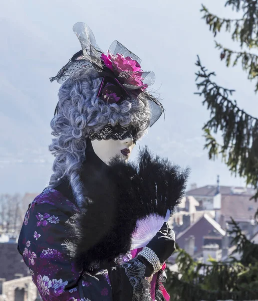 Annecy France March 2014 Portrait Disguised Person Posing Annecy France — Stock Photo, Image