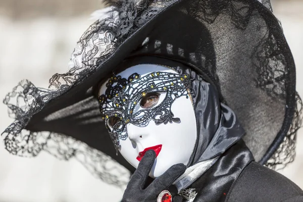 Annecy Francia Marzo 2014 Retrato Una Persona Disfrazada Posando Annecy — Foto de Stock