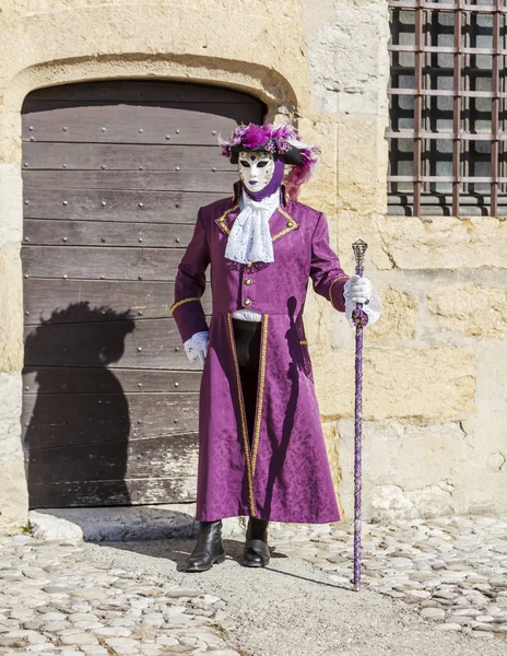 Annecy França Março 2014 Retrato Uma Pessoa Disfarçada Posando Annecy — Fotografia de Stock