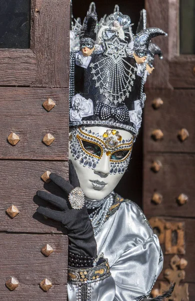 Persona travestita - Carnevale veneziano di Annecy 2014 — Foto Stock