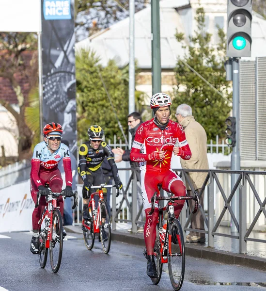 Grupo de ciclistas - París-Niza 2018 — Foto de Stock