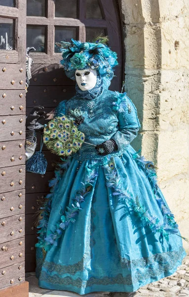 Disguised Couple - Annecy Venetian Carnival 2014 — Stock Photo, Image