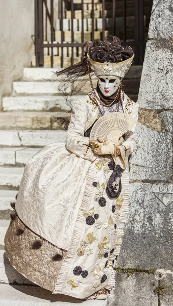 Persona travestita - Carnevale veneziano di Annecy 2014 — Foto Stock