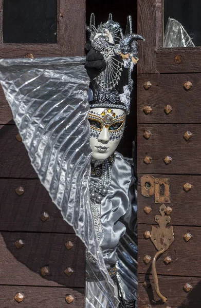 Persona travestita - Carnevale veneziano di Annecy 2014 — Foto Stock