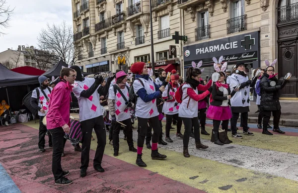 Group of Musicants - Carnaval de Paris 2018 — Stock Photo, Image