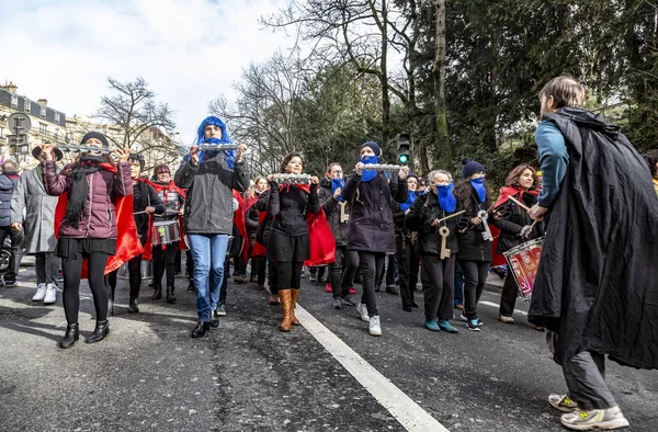 Grupo de Musicantes - Carnaval de Paris 2018 — Fotografia de Stock