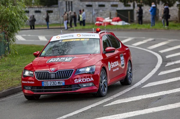 The Red Car of Organizers - Paris-Nice 2019 — Stock Photo, Image