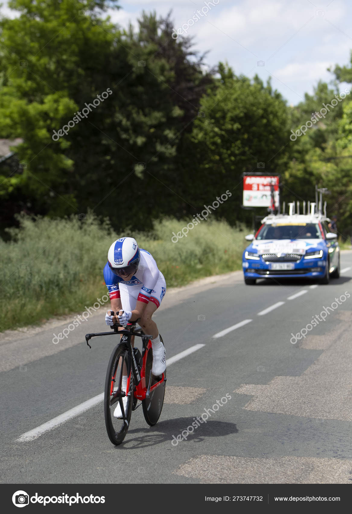 The Cyclist David Gaudu Criterium du Dauphine 2017 — Stock