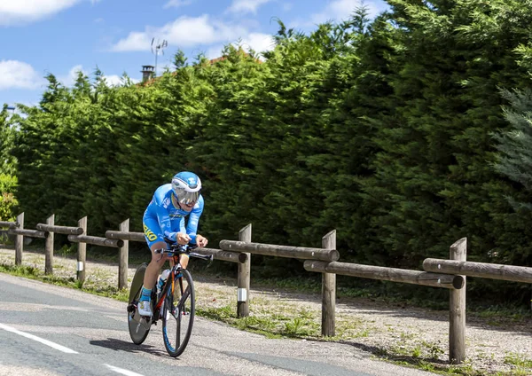 சைக்கிள் ஓட்டுநர் ஏஞ்சல் Madrazo Ruiz - criterium du Dauphine 2017 — ஸ்டாக் புகைப்படம்